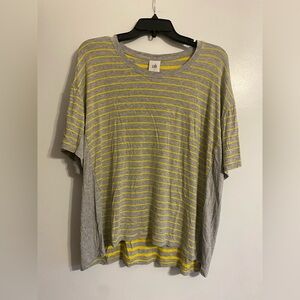 CAbi Yellow and Grey Cruise Tee- Size S